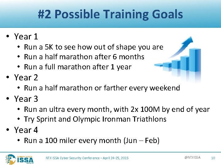 #2 Possible Training Goals • Year 1 • Run a 5 K to see