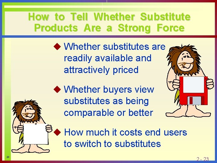 How to Tell Whether Substitute Products Are a Strong Force u Whether substitutes are