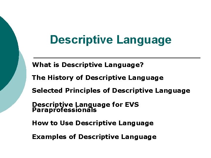 What Is Descriptive Language