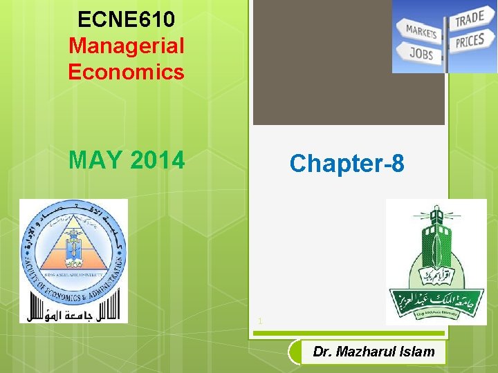 ECNE 610 Managerial Economics MAY 2014 Chapter-8 1 Dr. Mazharul Islam 