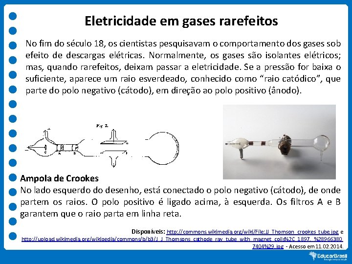 Eletricidade em gases rarefeitos No fim do século 18, os cientistas pesquisavam o comportamento