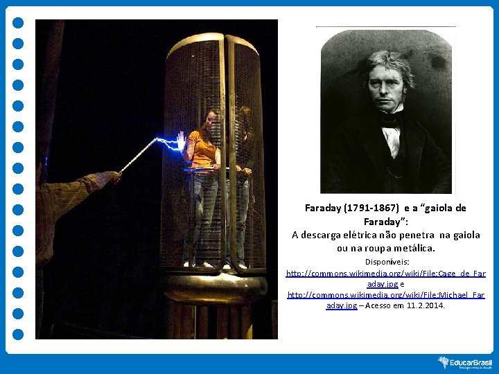 Faraday (1791 -1867) e a “gaiola de Faraday”: A descarga elétrica não penetra na