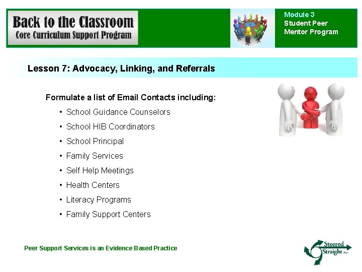 Module 3 Student Peer Mentor Program Lesson 7: Advocacy, Linking, and Referrals Formulate a Module 3 Student Peer Mentor Program Lesson 7: Advocacy, Linking, and Referrals Formulate a