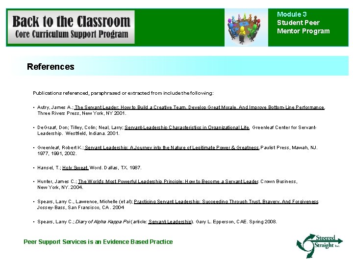 Module 3 Student Peer Mentor Program References Publications referenced, paraphrased or extracted from include Module 3 Student Peer Mentor Program References Publications referenced, paraphrased or extracted from include