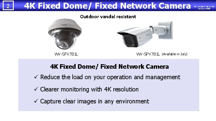 2 4 K Fixed Dome/ Fixed Network Camera Outdoor vandal resistant WV-SFV 781 L