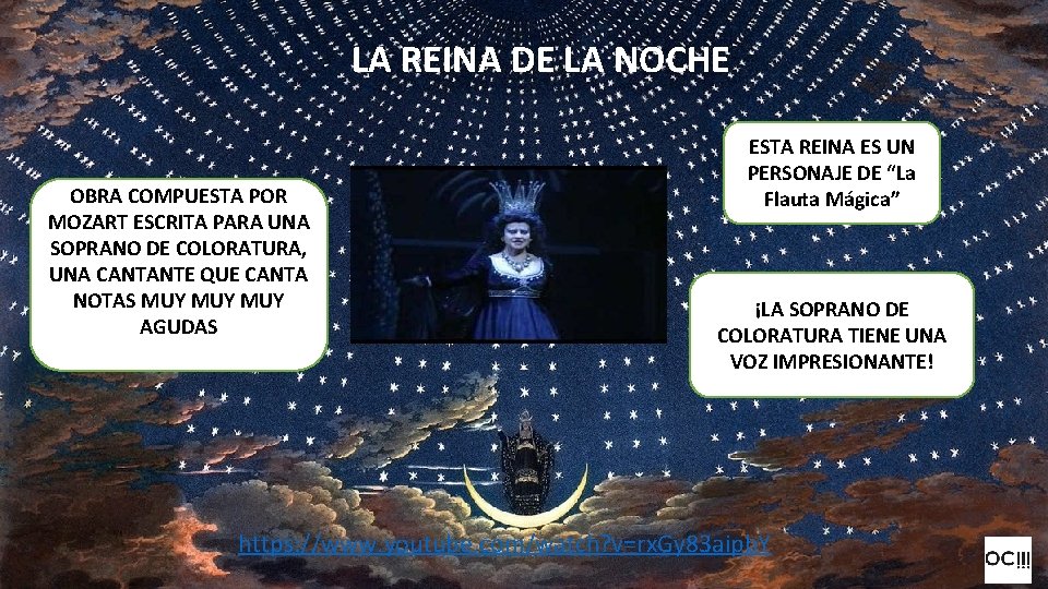 LA REINA DE LA NOCHE OBRA COMPUESTA POR MOZART ESCRITA PARA UNA SOPRANO DE