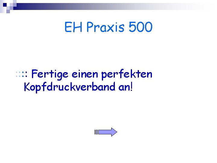 EH Praxis 500 : : Fertige einen perfekten Kopfdruckverband an! 