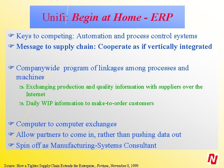 Unifi: Begin at Home - ERP F Keys to competing: Automation and process control