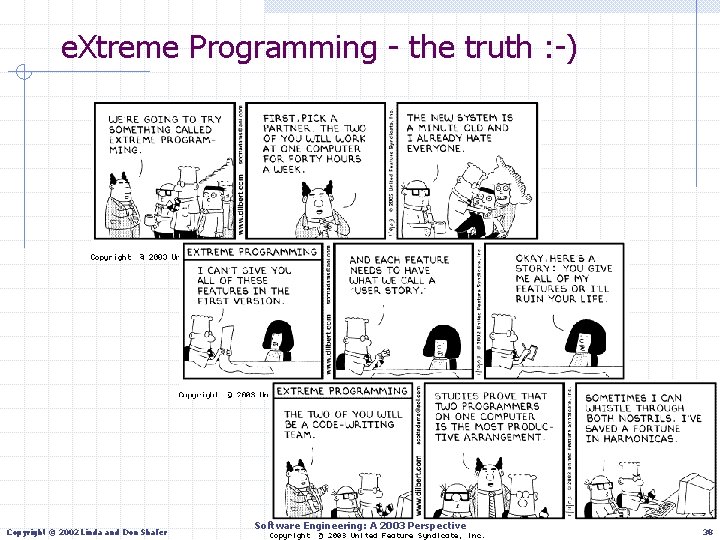 e. Xtreme Programming - the truth : -) Copyright © 2002 Linda and Don