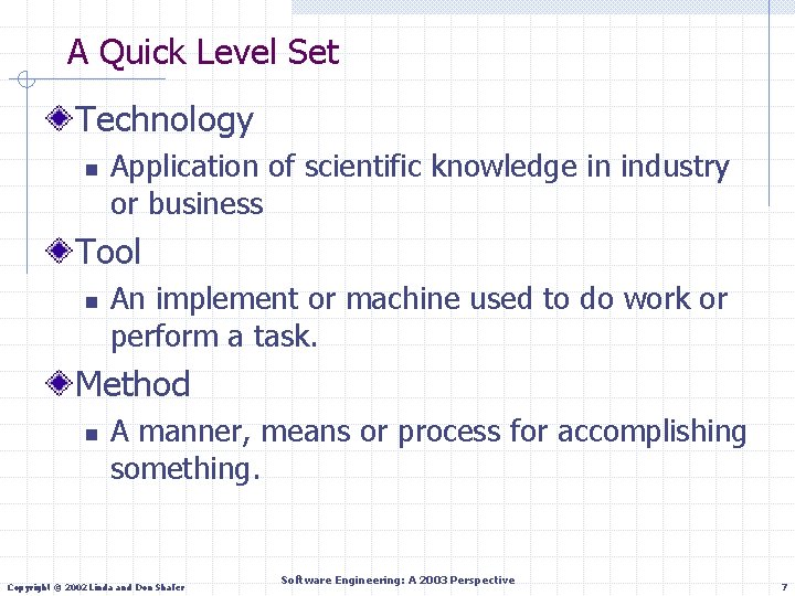 A Quick Level Set Technology n Application of scientific knowledge in industry or business