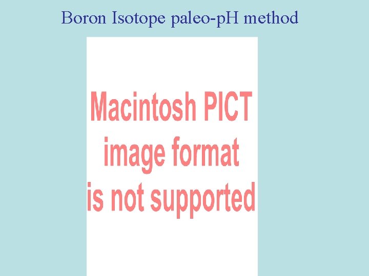 Boron Isotope paleo-p. H method Boron Isotope paleo-p. H method