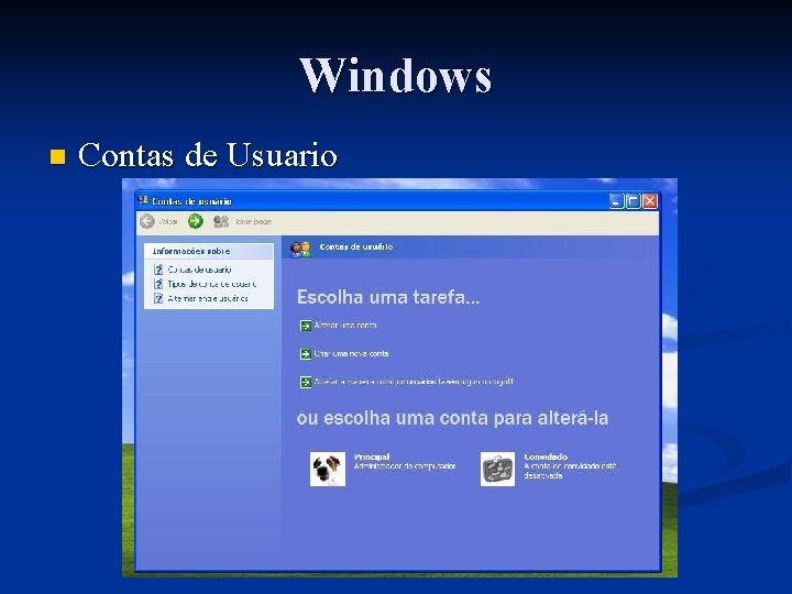 Windows n Contas de Usuario 