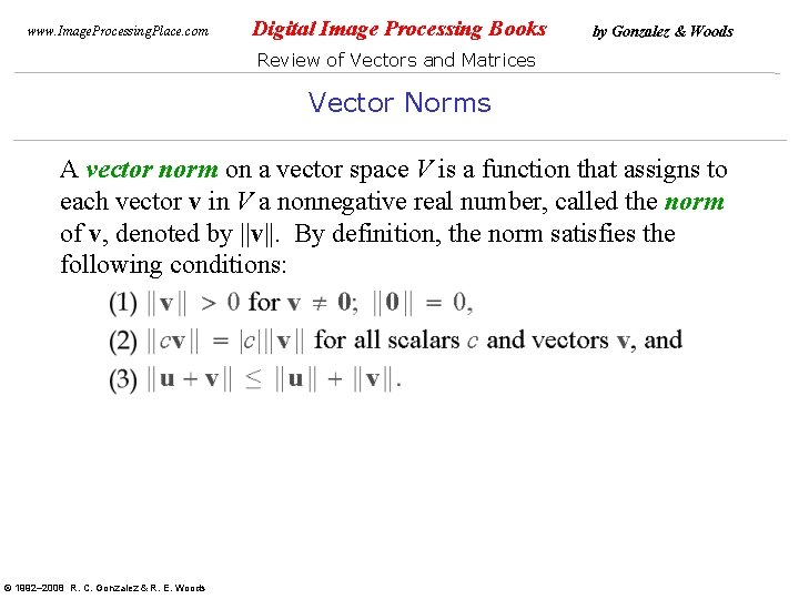 www. Image. Processing. Place. com Digital Image Processing Books by Gonzalez & Woods Review