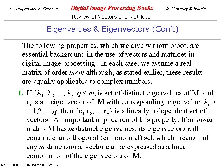 www. Image. Processing. Place. com Digital Image Processing Books by Gonzalez & Woods Review