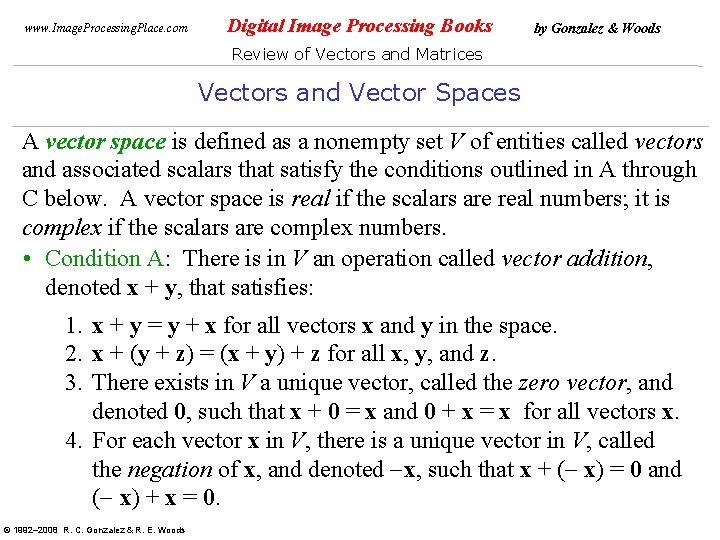 www. Image. Processing. Place. com Digital Image Processing Books by Gonzalez & Woods Review