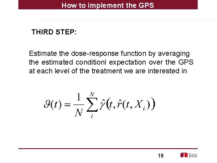 How to implement the GPS THIRD STEP: Estimate the dose-response function by averaging the