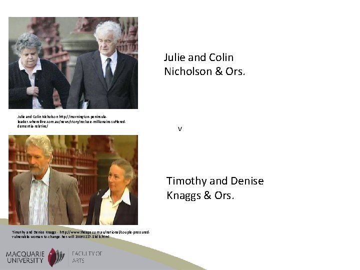 Julie and Colin Nicholson & Ors. Julie and Colin Nicholson http: //mornington-peninsulaleader. whereilive. com.