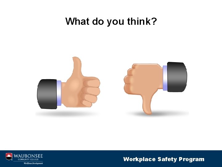 What do you think? Workplace Safety Program 