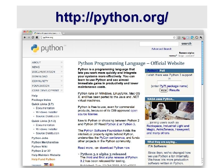 http: //python. org/ 