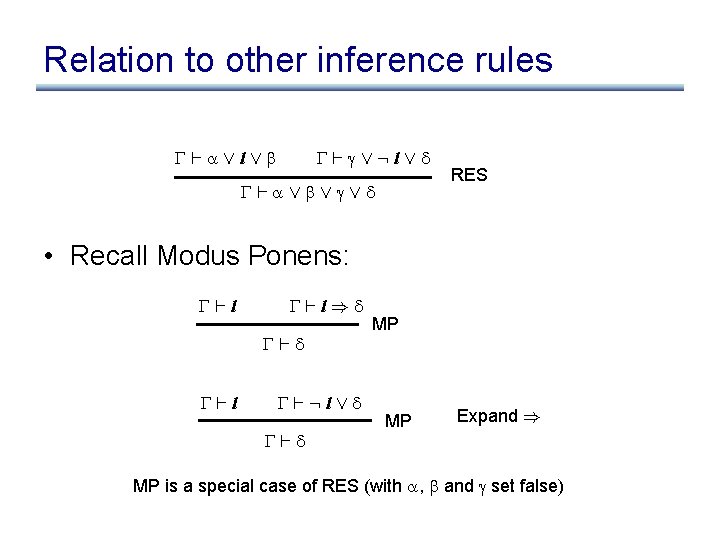 Relation to other inference rules ` ÇlÇ ` Ç: lÇ ` Ç Ç Ç