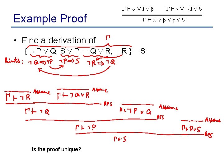  ` ÇlÇ Example Proof ` Ç Ç Ç • Find a derivation of