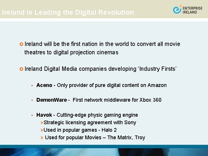 Ireland is Leading the Digital Revolution £ Ireland will be the first nation in