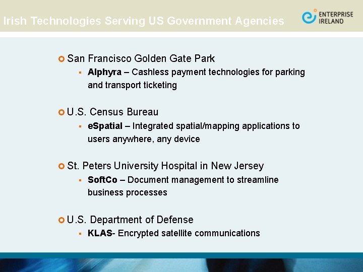 Irish Technologies Serving US Government Agencies £ San Alphyra – Cashless payment technologies for
