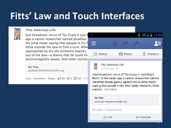 Fitts’ Law and Touch Interfaces 13 