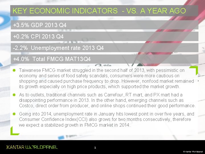 KEY ECONOMIC INDICATORS - VS. A YEAR AGO +3. 5% GDP 2013 Q 4 KEY ECONOMIC INDICATORS - VS. A YEAR AGO +3. 5% GDP 2013 Q 4