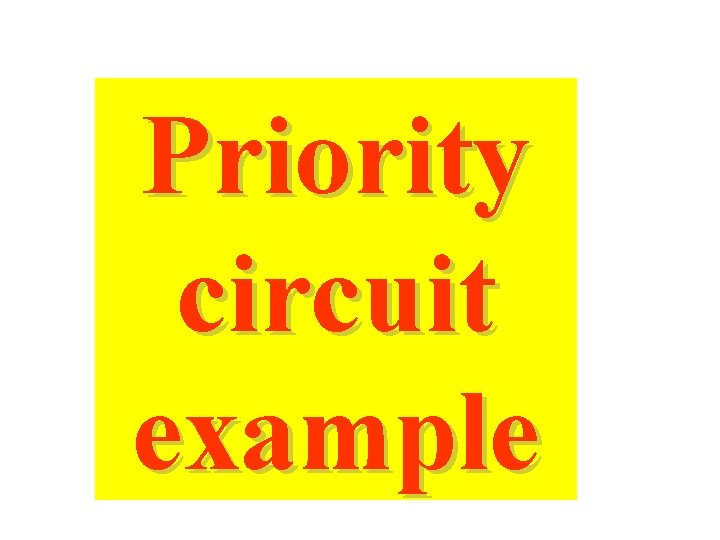 Priority circuit example Priority circuit example