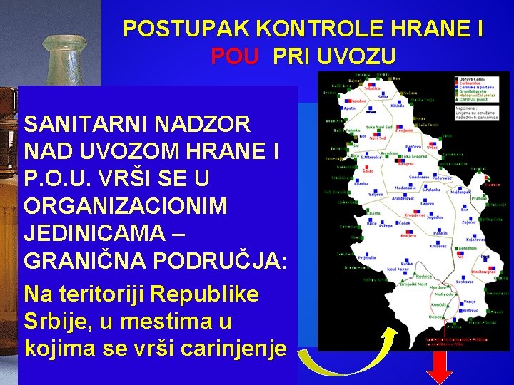 POSTUPAK KONTROLE HRANE I POU PRI UVOZU SANITARNI NADZOR NAD UVOZOM HRANE I P.