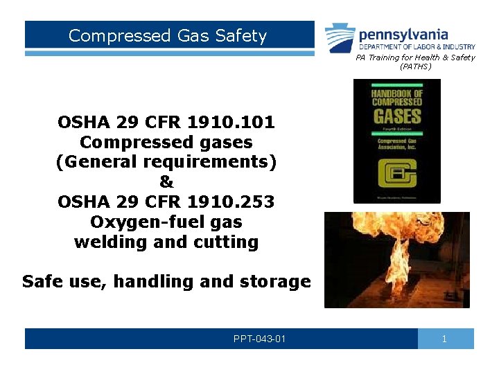 Compressed Gas Safety PA Training for Health & Safety (PATHS) OSHA 29 CFR 1910.