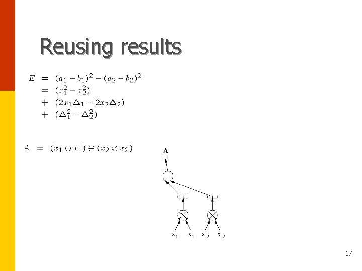 Reusing results 17 