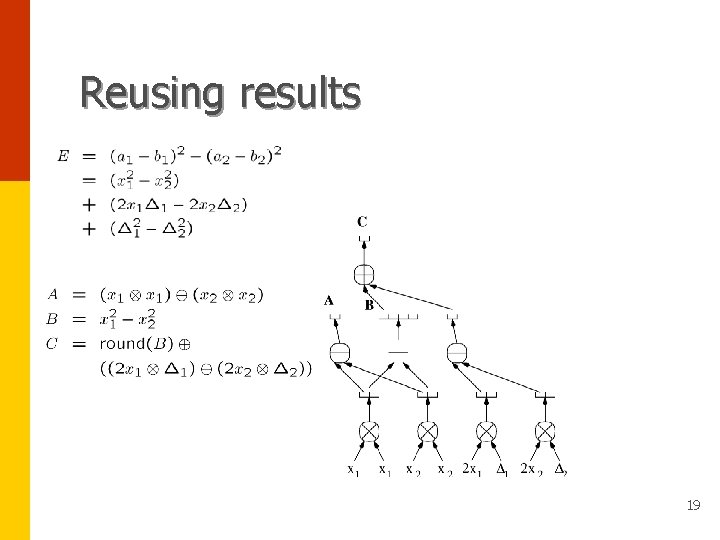 Reusing results 19 