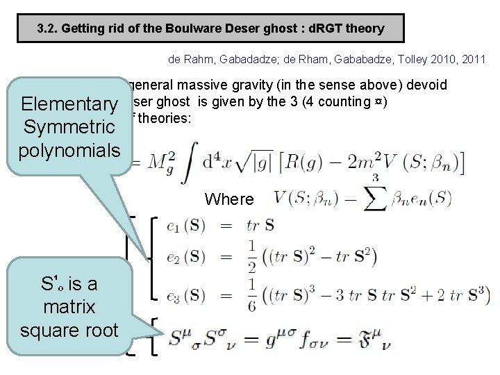 Large Distance Modification Of Gravity The Example Of