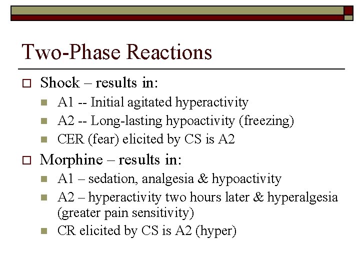 Two-Phase Reactions o Shock – results in: n n n o A 1 --