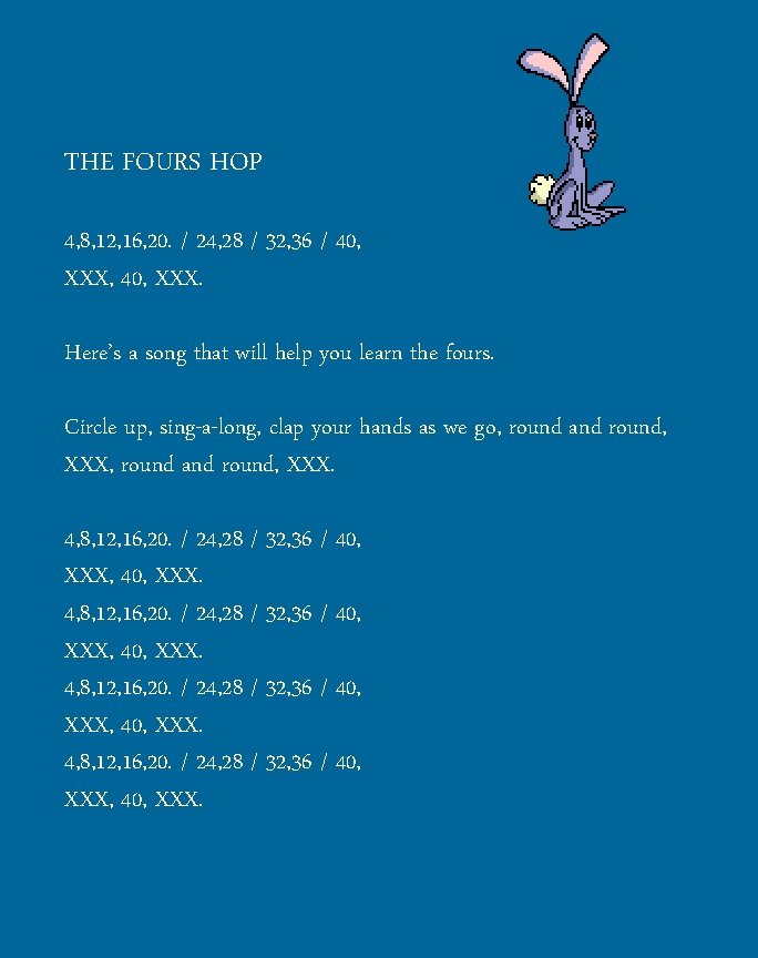 THE FOURS HOP 4, 8, 12, 16, 20. / 24, 28 / 32, 36