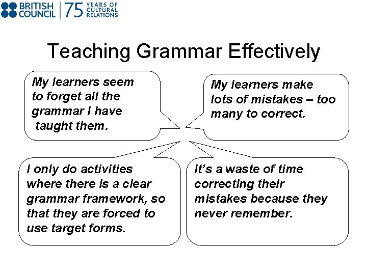 Teaching Grammar Effectively My learners seem to forget all the grammar I have taught