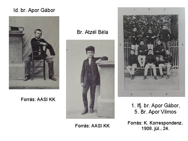 Id. br. Apor Gábor Br. Atzél Béla Forrás: AASI KK 1. Ifj. br. Apor