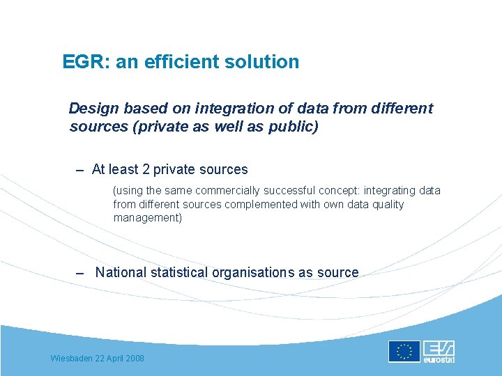EGR: an efficient solution Design based on integration of data from different sources (private