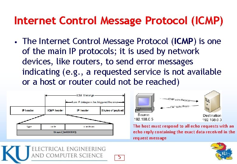 Internet Control Message Protocol (ICMP) • The Internet Control Message Protocol (ICMP) is one