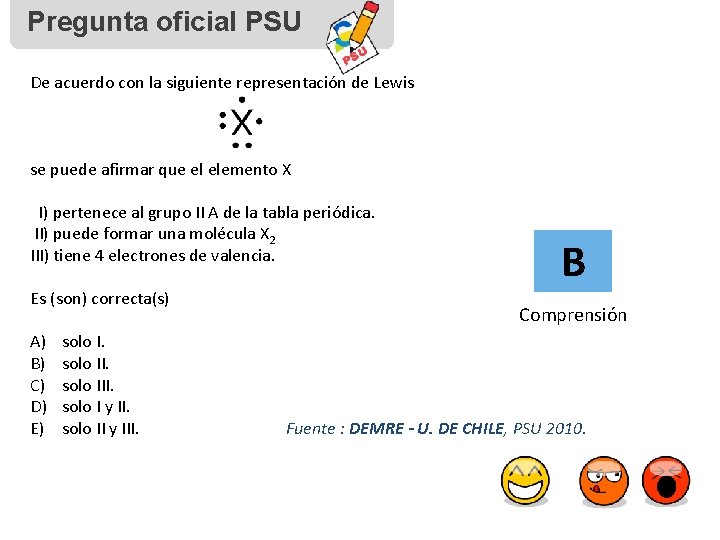 Pregunta oficial PSU De acuerdo con la siguiente representación de Lewis se puede afirmar