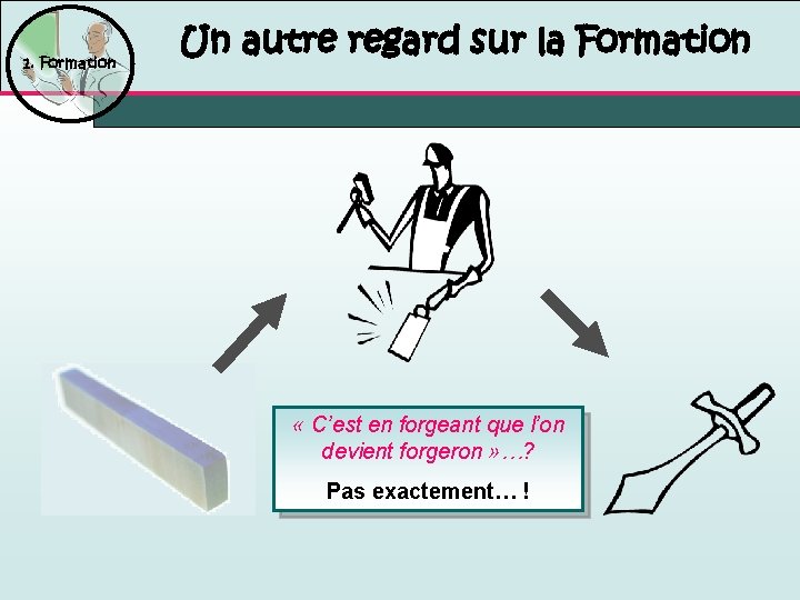 1. Formation Un autre regard sur la Formation « C’est en forgeant que l’on