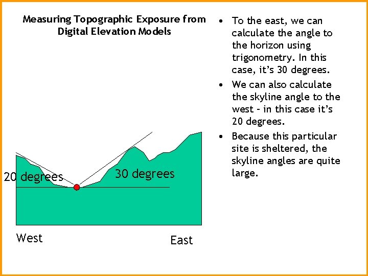 Measuring Topographic Exposure from Digital Elevation Models 20 degrees West 30 degrees East •