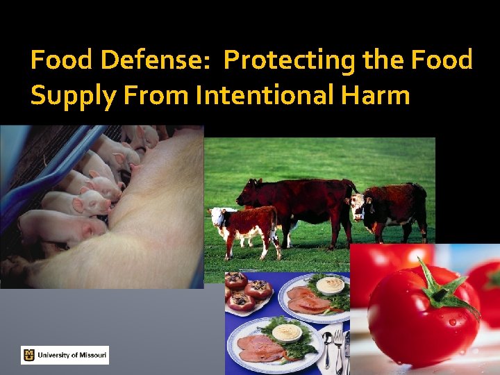 Food Defense: Protecting the Food Supply From Intentional Harm Food Defense: Protecting the Food Supply From Intentional Harm