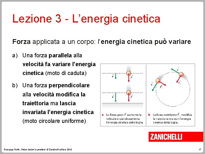 Lezione 3 - L’energia cinetica Forza applicata a un corpo: l’energia cinetica può variare Lezione 3 - L’energia cinetica Forza applicata a un corpo: l’energia cinetica può variare