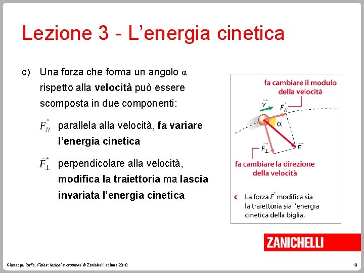 Lezione 3 - L’energia cinetica c) Una forza che forma un angolo α rispetto Lezione 3 - L’energia cinetica c) Una forza che forma un angolo α rispetto