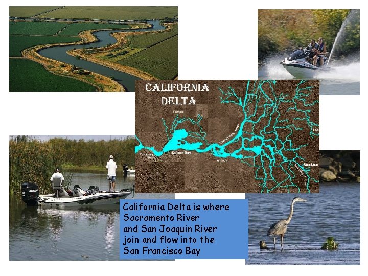 California Delta is where Sacramento River and San Joaquin River join and flow into