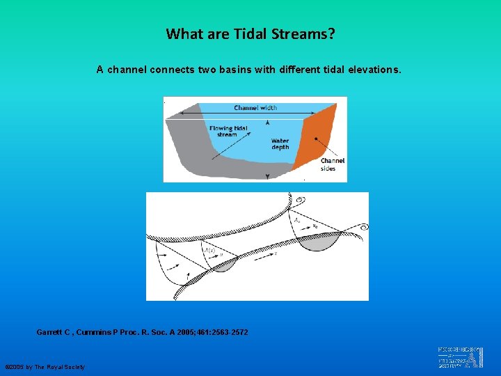 What are Tidal Streams? A channel connects two basins with different tidal elevations. Garrett