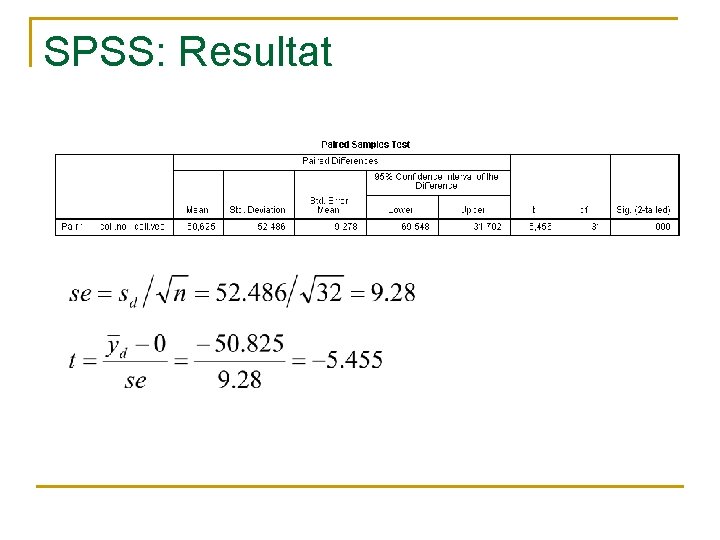 SPSS: Resultat 